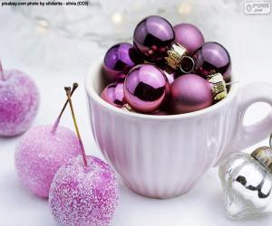 Puzzle Boules de Noël dans une tasse