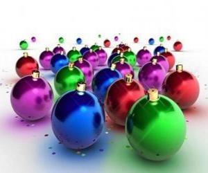 Puzzle Boules de Noël de couleur