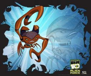 Puzzle Brainstorm ou Méga-Méninges, un génie crustacés alien dans Ben 10: Alien Force