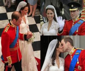 Puzzle British Royal mariage entre le prince William et Kate Middleton, une fois mariée