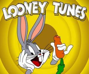 Puzzle Bugs Bunny, le héros lapin des aventures de Looney Tunes