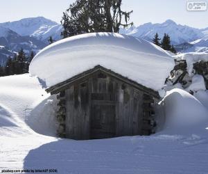 Puzzle Cabane enneigée