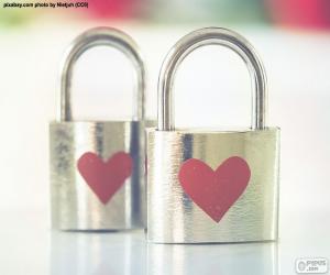 Puzzle Cadenas avec coeurs