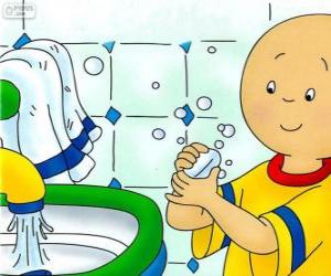 Puzzle Caillou se laver les mains