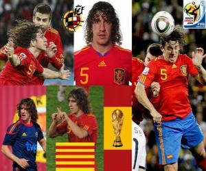 Puzzle Carles Puyol (La tête de l'Espagne) défense de l'équipe nationale Espagnol