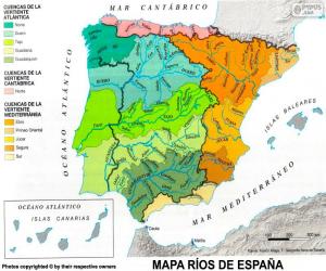 Puzzle Carte des rivières en Espagne