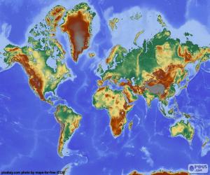 Puzzle Carte du monde en relief