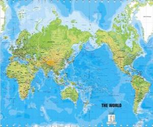Puzzle Carte du monde. Projection de Mercator