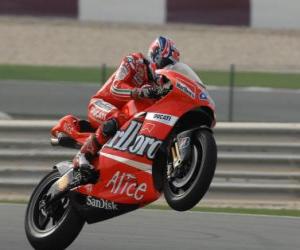 Puzzle Casey Stoner en levant roue