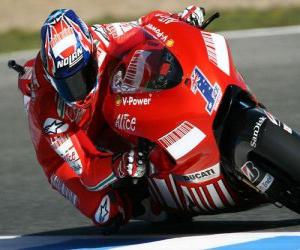 Puzzle Casey Stoner pilotant sa moto GP