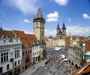 Puzzle Centre historique de Prague, en République tchèque.