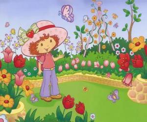 Puzzle Charlotte aux fraises ou Fraisinette regardant la nature