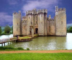 Puzzle Château avec un pont sur la rivière 