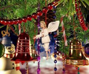 Puzzle Chaussette de Noël et autres ornements suspendus à l'arbre
