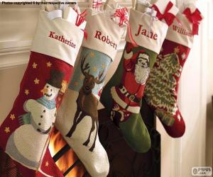 Puzzle Chaussettes de Noël avec décoration