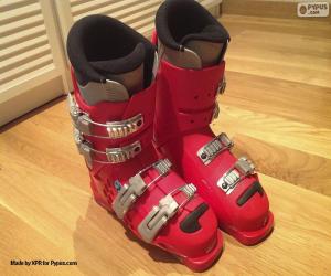 Puzzle Chaussures de ski alpin rouges