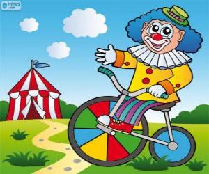 Puzzle Clown en bicyclette, vélo
