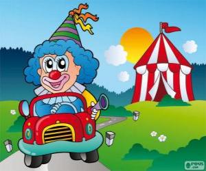 Puzzle Clown en voiture