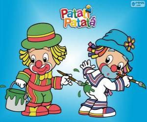 Puzzle Clowns Patati Patatá, deux peintres