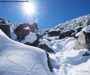 Puzzle Coeur dans la neige