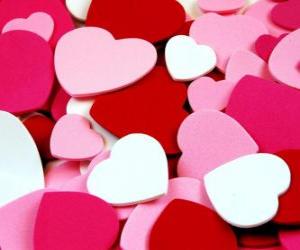 Puzzle Coeurs pour célébrer le jour de Saint Valentin