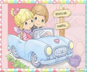 Puzzle Couple en voiture