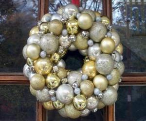 Puzzle Couronne de Noël, avec des balles