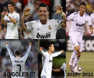 Puzzle Cristiano Ronaldo, meilleur buteur de l'histoire de la ligue espagnole, 2010 - 2011