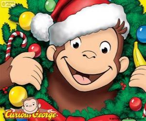 Puzzle Curious George à Noël