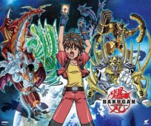 Puzzle Dan Kuso, leader du Bakugan avec l'un d'entre eux