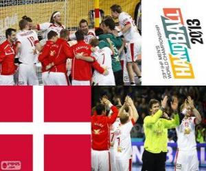 Puzzle Danemark médaille d'argent coupe du monde de handball 2013