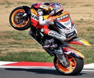 Puzzle Dani Pedrosa en levant roue