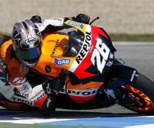 Puzzle Dani Pedrosa pilotant sa moto GP