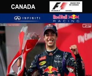 Puzzle Daniel Ricciardo fête sa victoire dans le Grand Prix du Canada 2014