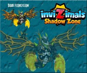 Puzzle Dark Flameclaw. Invizimals Shadow Zone. Étrange créature, Invizimal mal et agressifs