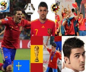 Puzzle David Villa (but de l'Espagne) attaquant de l'équipe nationale Espagnol