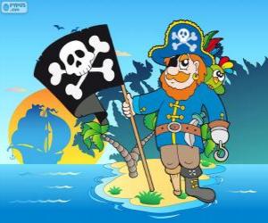 Puzzle Dessin de capitaine pirate