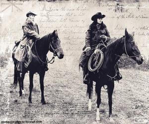 Puzzle Deux femmes cowboy