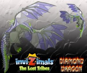 Puzzle Diamond Dragon. Invizimals The Lost Tribes. Dragon invizimal avec tout le corps couvert de diamants