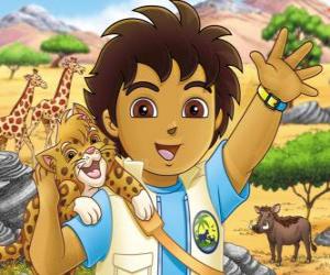 Puzzle Diego et Bébé Jaguar aider les animaux en danger dans la série Go Diego!
