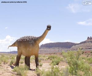 Puzzle Dinosaure dans un paysage désertique