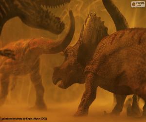 Puzzle Dinosaure et triceratops