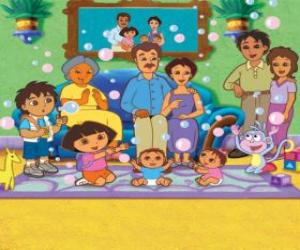 Puzzle Dora avec sa famille et ses amis