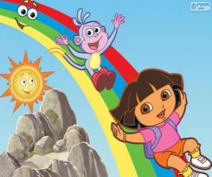 Puzzle Dora, Babouche et l'Arco iris