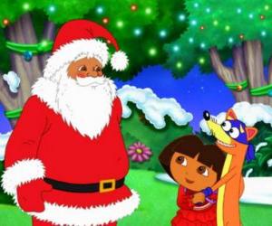 Puzzle Dora et le méchant de Zorro avec le Père Noël