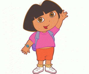 Puzzle Dora l'exploratrice, avec une chemise rose