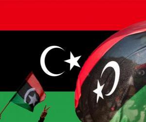 Puzzle Drapeau de la Libye. Avec le triomphe de la rébellion de 2011 a été récupéré le drapeau de 1951