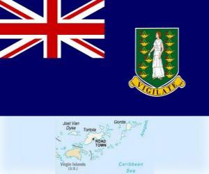 Puzzle Drapeau de les Îles Vierges britanniques, territoire britannique d'outre-mer des Caraïbes