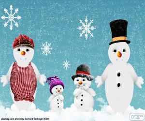 Puzzle Famille bonhommes de neige