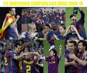 Puzzle FC Barcelone champion de la ligue BBVA 2009-2010